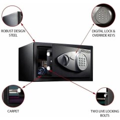Master Lock Medium No X041ML - Secure Your Valuables with Style - Black Safe with 1 Drawer